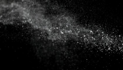 Obraz premium Abstract White Particles and Bokeh on Black Background