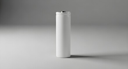 Minimalist Studio Shot of White Battery, Clean Design, Neutral Background, Isolated Object.