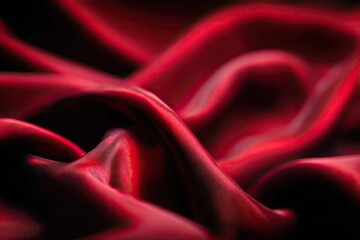 Obraz premium Close-up of rich crimson draped fabric