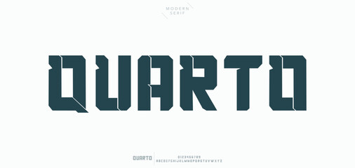 Modern unique rounded alphabet display font vector illustration