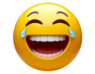 3d happy smiley face with open mouth and teeth cartoon icon