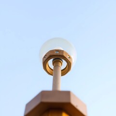 High-angle view, wooden lamp isolated on transparent background, detailed textures, sharp focus, elevated perspective