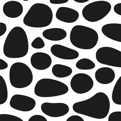 Silhouette Style Vector Common Stone Pattern Design – Minimal Geometric Rock Texture for Architecture, Interior, Flooring, and Wall Background, Monochrome Abstract Stonework Graphic for Print, Web, an