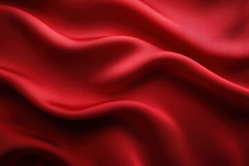 Fototapeta premium Smooth flowing red satin fabric with elegant folds and soft texture creating a luxurious and sensual atmosphere