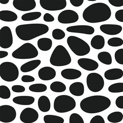 Silhouette Style Vector Common Stone Pattern Design – Minimal Geometric Rock Texture for Architecture, Interior, Flooring, and Wall Background, Monochrome Abstract Stonework Graphic for Print, Web, an