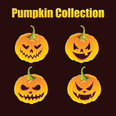 set of halloween pumpkins