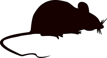 Silhouette vector of Mouse. Mouse Icon Vector Design on White Background. Mouse character mascot cut out silhouette