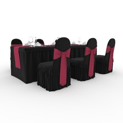 3d render Banquet Table and Chair design element Furniture