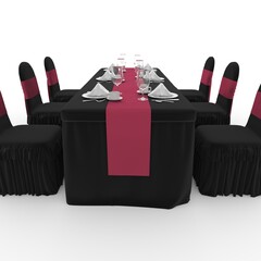 3d render Banquet Table and Chair design element Furniture