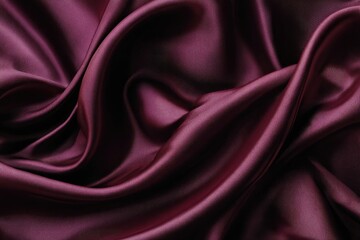 Deep plum silk drapes in flowing folds