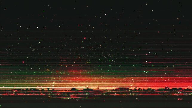 Distorted night sky, digital glitch art
