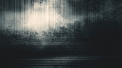 Dark, textured interior with hazy light