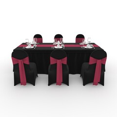 3d render Banquet Table and Chair design element Furniture