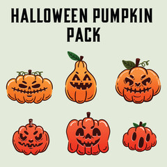 set of halloween pumpkins