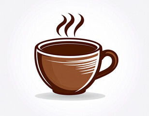 Obraz premium Steaming cup of coffee icon with simple design