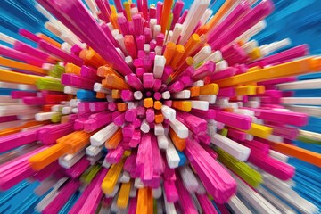 Abstract vibrant colorful geometric explosion