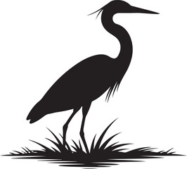 Flamingo Silhouettes vector. Black silhouette of tropical flamingo bird vector. Elegant silhouette of flamingo	
