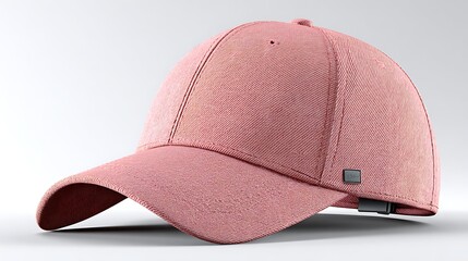 Fototapeta premium Stylish Pink 3D Baseball Cap Floating on a Clean White Background