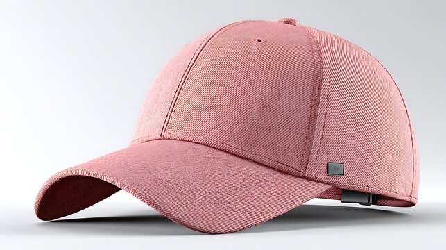Stylish Pink 3D Baseball Cap Floating on a Clean White Background