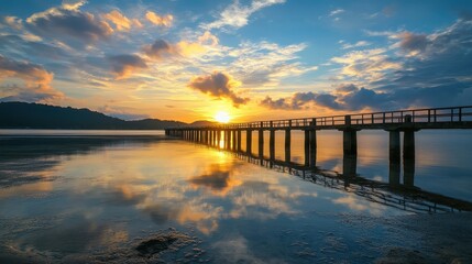 Fototapeta premium A bridge that is over water