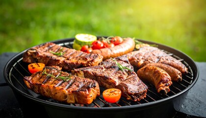 Delicious Grilled Meats and Vegetables on a Summer BBQ