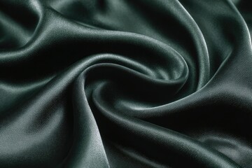 Obraz premium Deep teal silk fabric, draped in soft folds