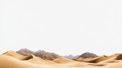 sand dunes rocky mountains landscape. cut out.