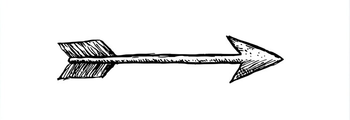 Hand-drawn black and white arrow