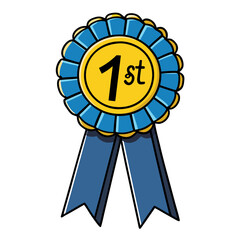 First Place Honor &ndash; Growth and Creative Breakthrough, Achievement, Conceptual, Strategy, Motivation, Abstract, Award Ribbon Icon