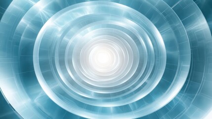 futuristic abstract concentric circles glowing with blue and white light radiating from the center