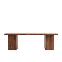 Fototapeta premium a front view of a dark brown, empty wooden table with transparent background, serving as a blank wood table mockup, Ai generative