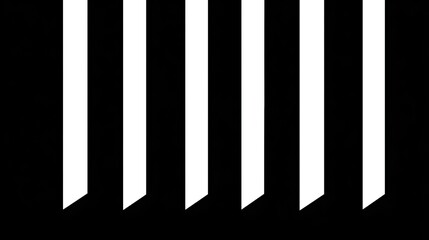Vertical stripes of contrasting black and white, angled at the bottom