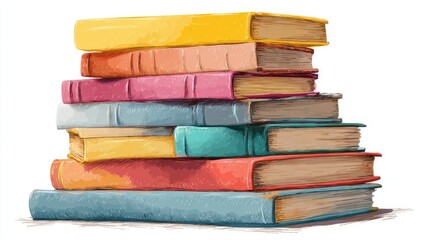 Stack of colorful books (7)