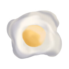 fried egg sunny side up illustration isolated on white