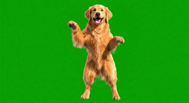 Dancing Dog on Green Screen in  Loopable 3D Animation 
