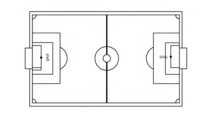 Outlined soccer field ready for play
