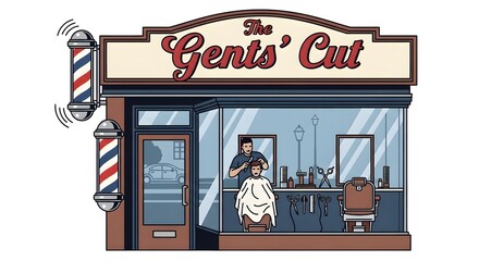 The Gents' Cut Barbershop Illustration