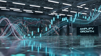 A dynamic representation of financial growth and market analysis.