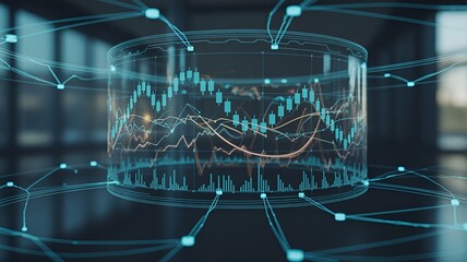 Data visualization of stock market trends and analysis.