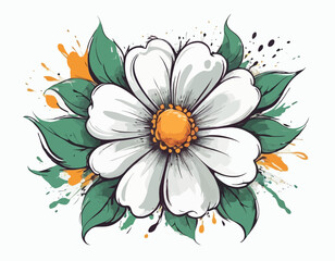 Beautiful Multi color Flower vector with white background 