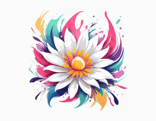 Beautiful Multi color Flower vector with white background 