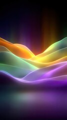 Abstract Colorful Haze Background with Glowing Waves