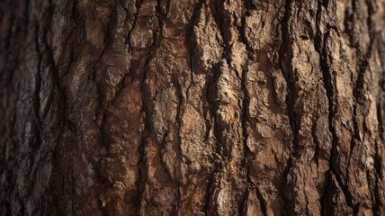 Obraz premium Close-up of textured tree bark in natural setting. AI image