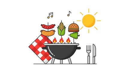 Summer BBQ Illustration