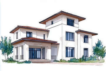 sustainable development goals with climate action and renewable resources. Climate-resilient communities, homes powered by solar and built for environmental adaptation, watercolor style