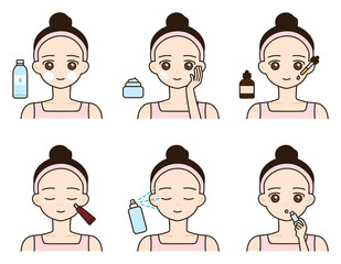 illustration of a skincare woman