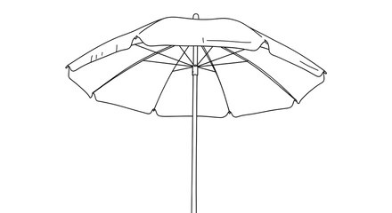 Line Art Illustration of an Umbrella © Hamidah