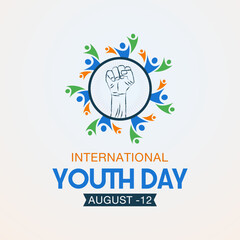 International Youth Day Vector Illustration – August 12 Banner, Greeting Card & Poster Template with Colorful Background.