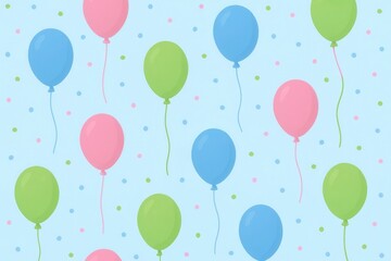 A whimsical celebration of balloons dancing on a blue canvas