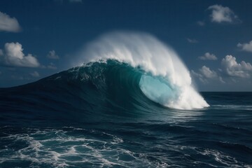 Fototapeta premium A Tumultuous Ocean Wave at Dusk